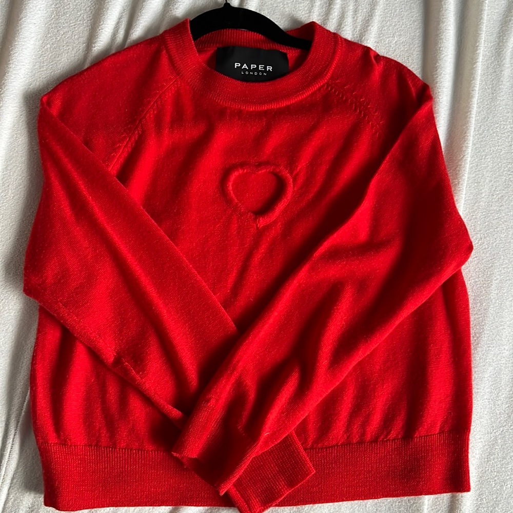 Thin red wool sweater